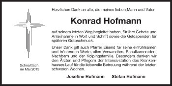 Traueranzeige von Konrad Hofmann von Pegnitz-Zeitung